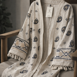 Kimono Long Brodé - Style Bohème