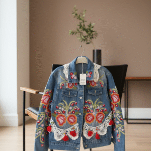 Veste en jean bohème chic