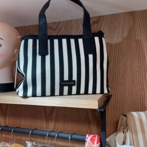 Sac Coconuda à rayures noires et blanches avec des anses noires